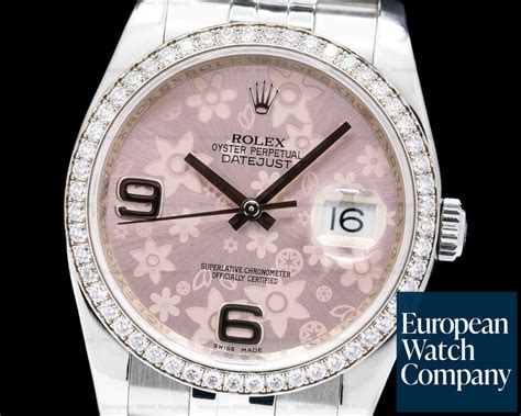 rolex with flowers on the face|rolex 116244 pink floral.